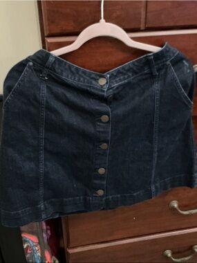 Lauren Conrad size xl Dark Blue Denim Button-Front Mini Skirt